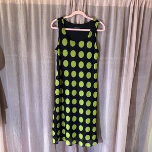 Dana Kay Black Dress with Green Polka Dots
